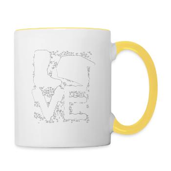 MOTO | LOVE MOTOCROSS RACE DRIVER CADEAU - Mug contrasté - blanc/jaune - Droite