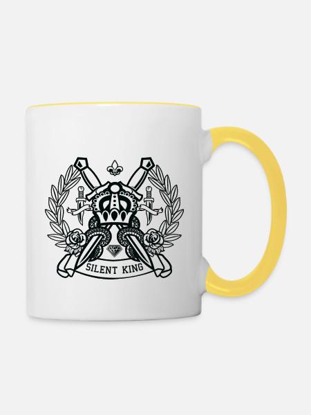 Crown - Tasse zweifarbig - Weiß/Gelb