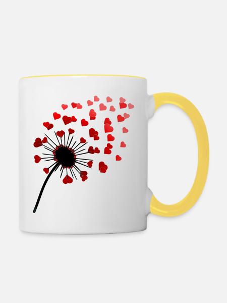 ...with love! - Tasse zweifarbig - Weiß/Gelb