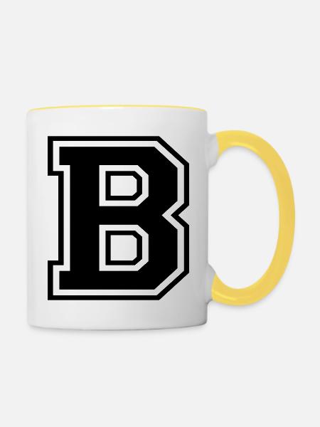 b - Tasse zweifarbig - Weiß/Gelb