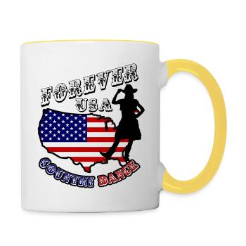 forever usa country dance - Mug contrasté - blanc/jaune - Droite