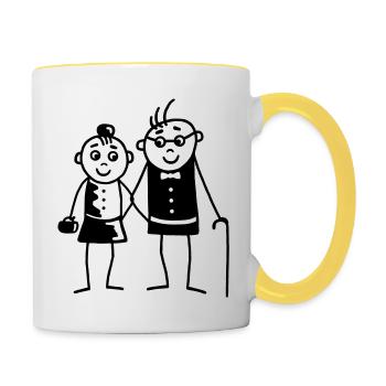 Grandma & Grandpa - Contrasting Mug - white/yellow - Right