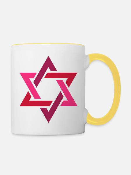 Juda__V002 - Tasse zweifarbig - Weiß/Gelb