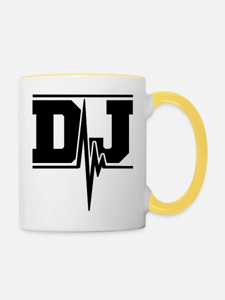 DJ Music Pulse - Tasse zweifarbig - Weiß/Gelb