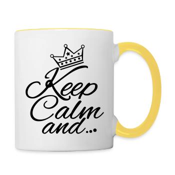 keep_calm_and_gi1 - Tasse zweifarbig - Weiß/Gelb - Rechts