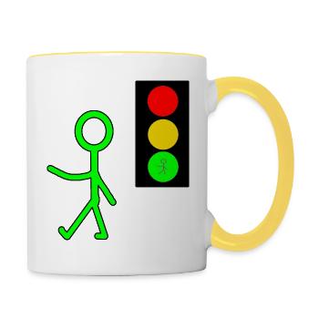Feux de signalisation - Mug contrasté - blanc/jaune - Droite