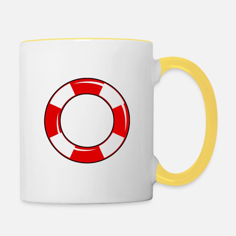Maître nageur 02 - Mug contrasté - blanc/jaune