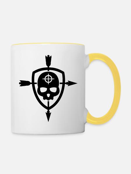 Bowhunter Crest - Tasse zweifarbig - Weiß/Gelb