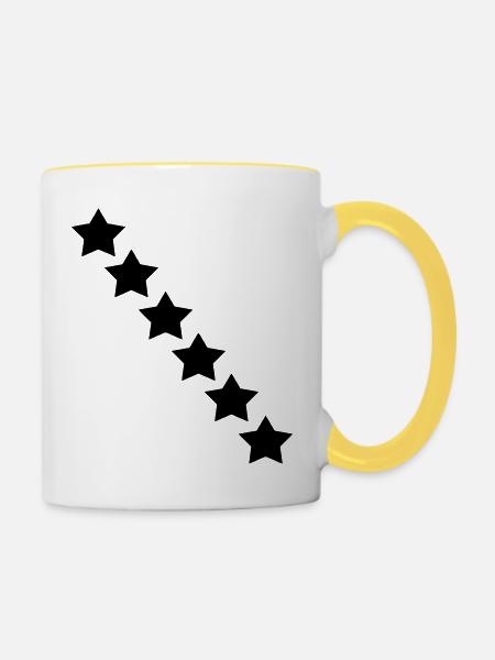 stars - Tasse zweifarbig - Weiß/Gelb