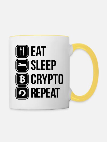 crypto - Tasse zweifarbig - Weiß/Gelb