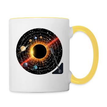 Planets Record - Contrasting Mug - white/yellow - Right