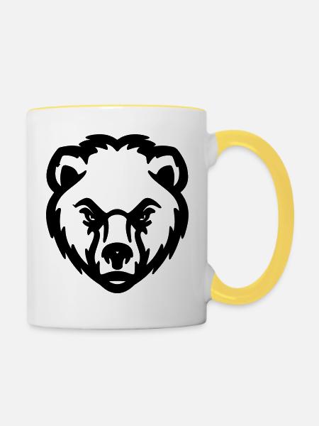 Kopf tragen - Tasse zweifarbig - Weiß/Gelb