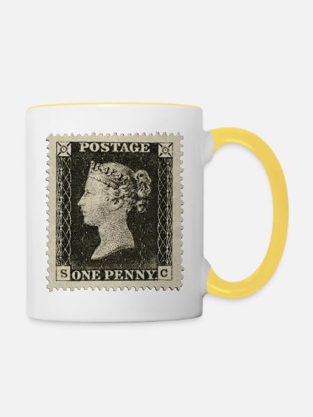 Penny Black image - Tasse zweifarbig - Weiß/Gelb