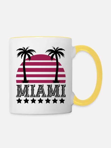 miami - Tasse zweifarbig - Weiß/Gelb