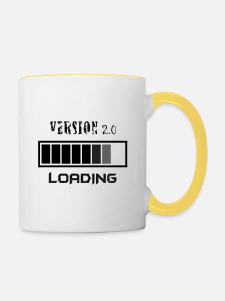 Version 2.0 - Tasse zweifarbig - Weiß/Gelb