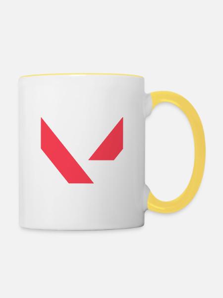 Sieg - Tasse zweifarbig - Weiß/Gelb