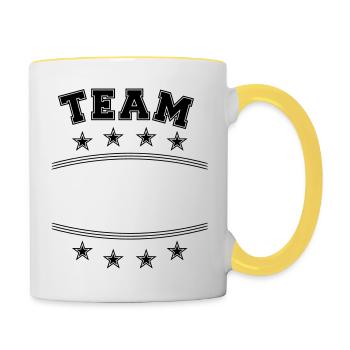 Name text frame - Contrasting Mug - white/yellow - Right