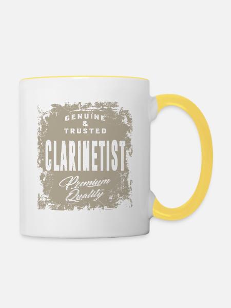 Echter Klarinettist - Tasse zweifarbig - Weiß/Gelb