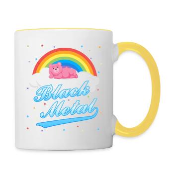 Black Metal Teddy - Tasse zweifarbig - Weiß/Gelb - Rechts