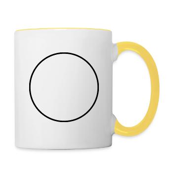 Black Round Black Outline - Contrasting Mug - white/yellow - Right