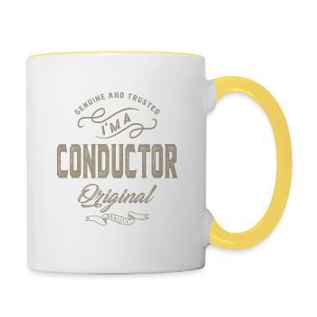 Je suis chef d'orchestre - Mug contrasté - blanc/jaune - Droite
