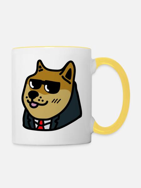 Business-Doge - Tasse zweifarbig - Weiß/Gelb