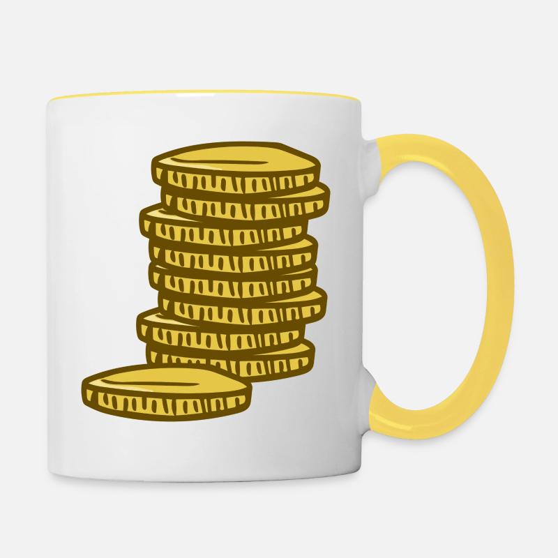 Pièces - Mug contrasté - blanc/jaune