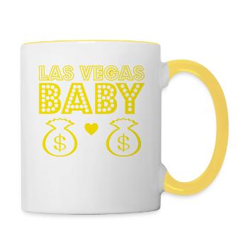 Las Vegas Baby Cash - Mug contrasté - blanc/jaune - Droite