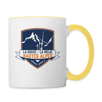 La Grave La Meije, Hautes alpes leewarddesign - Tasse zweifarbig - Weiß/Gelb - Rechts