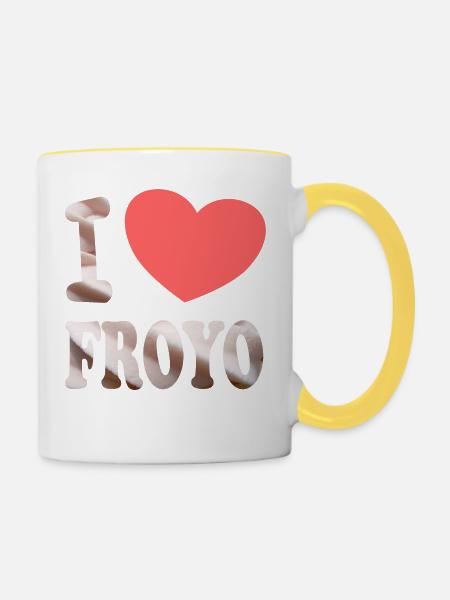 I Love Froyo - Tasse zweifarbig - Weiß/Gelb