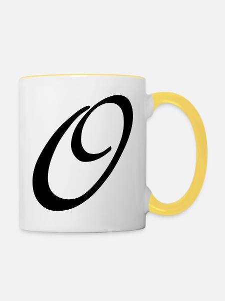 O - Tasse zweifarbig - Weiß/Gelb