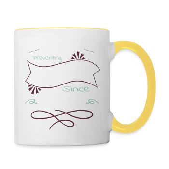 fathersday christmas carols birthday present idea - Contrasting Mug - white/yellow - Right