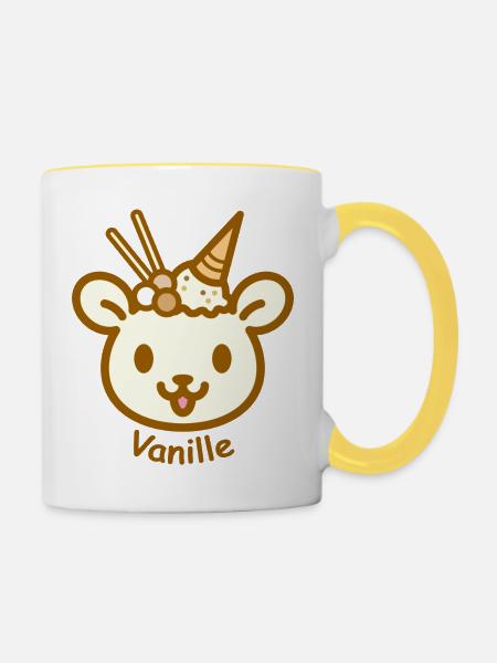 Eisbär Vanille - Tasse zweifarbig - Weiß/Gelb