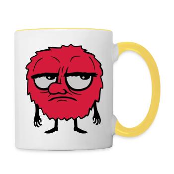 Monster Eyes Roll Cartoon - Contrasting Mug - white/yellow - Right