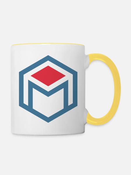 M Bekleidungsmarke - Tasse zweifarbig - Weiß/Gelb