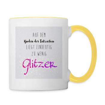 think glitter - Tasse zweifarbig - Weiß/Gelb - Rechts