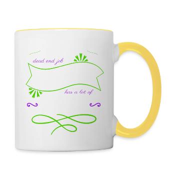 happy bday génie électrique - Mug contrasté - blanc/jaune - Droite