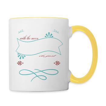 Cool Fun Jokes Statement Astronomy Earth - Contrasting Mug - white/yellow - Right