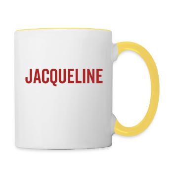 Nein Jacqueline Kein Leben - Tasse zweifarbig - Weiß/Gelb - Rechts