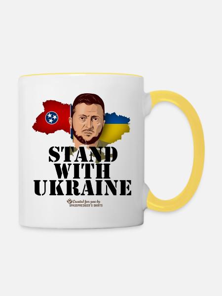 Ukraine Tennessee - Tasse zweifarbig - Weiß/Gelb