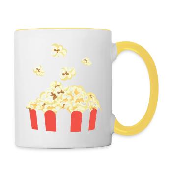 Popcorn Cheatday Movienight Sweet Mood Mood - Contrasting Mug - white/yellow - Right