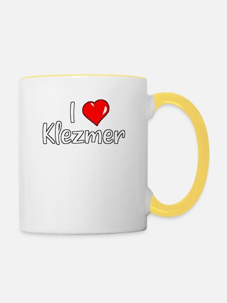 ich herz klezmer - Tasse zweifarbig - Weiß/Gelb