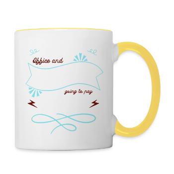 gift glitch hacker joke and free wifi present idea - Tasse zweifarbig - Weiß/Gelb - Rechts