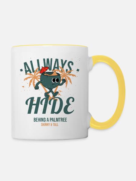 Palmen Witz - Witze - Tasse zweifarbig - Weiß/Gelb