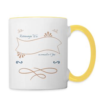 bullterrier geschenk schäferhund bluthund - Tasse zweifarbig - Weiß/Gelb - Rechts