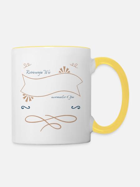 bullterrier geschenk schäferhund bluthund - Tasse zweifarbig - Weiß/Gelb