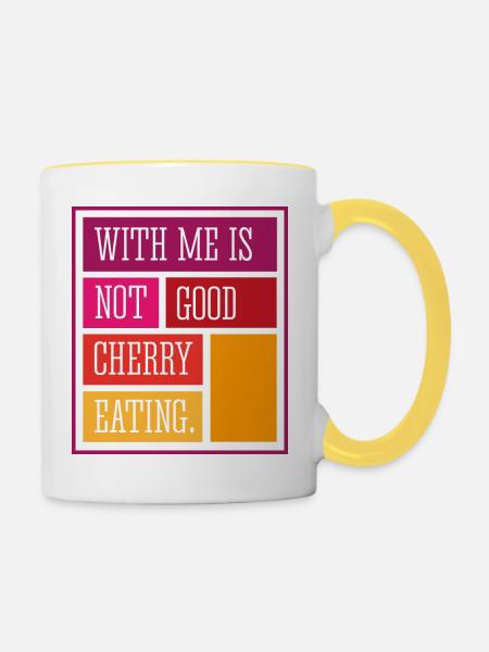 cherry eating - Tasse zweifarbig - Weiß/Gelb