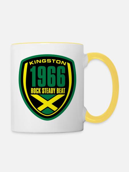 wappen Jamaicamusic - Tasse zweifarbig - Weiß/Gelb