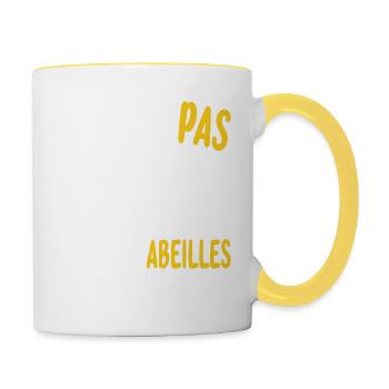 J'peux Pas J'Ai des Abeilles à élever Humoristique - Mug contrasté - blanc/jaune - Droite