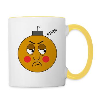 Balle de bâton - Mug contrasté - blanc/jaune - Droite